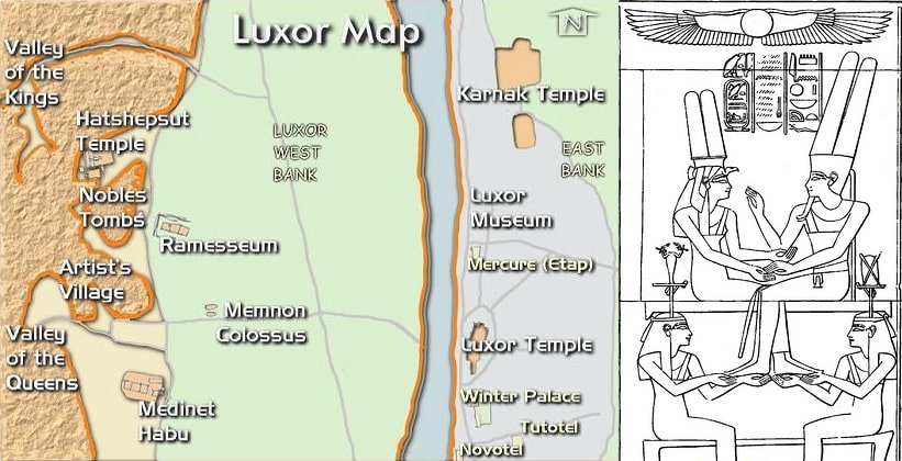 Карта достопримечательностей Луксора